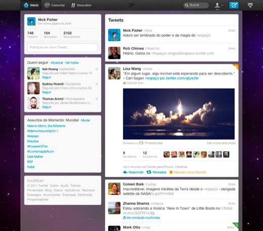 Nova interface – Imagem por Twitter