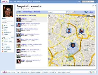 Orkut com Google Latitude