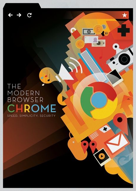 Imagem de comemoração do aniversário de 2 anos do Chrome