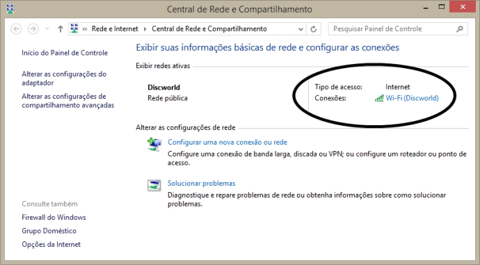 Central de Rede e Compartilhamento